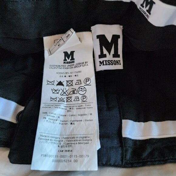 M Missoni Size 2 Straight Leg Pants – Mid-Rise Blue-Black Cotton Blend - Picture 2 of 7